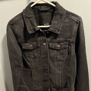 BBJ Los Angeles Distressed Black Denim Jacket- New